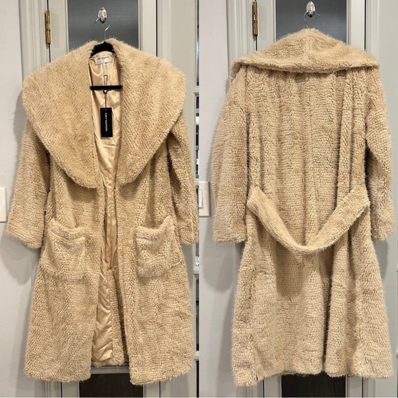 One Teaspoon - The Wonderland Faux Fur Coat - Cream - Picture 7 of 14
